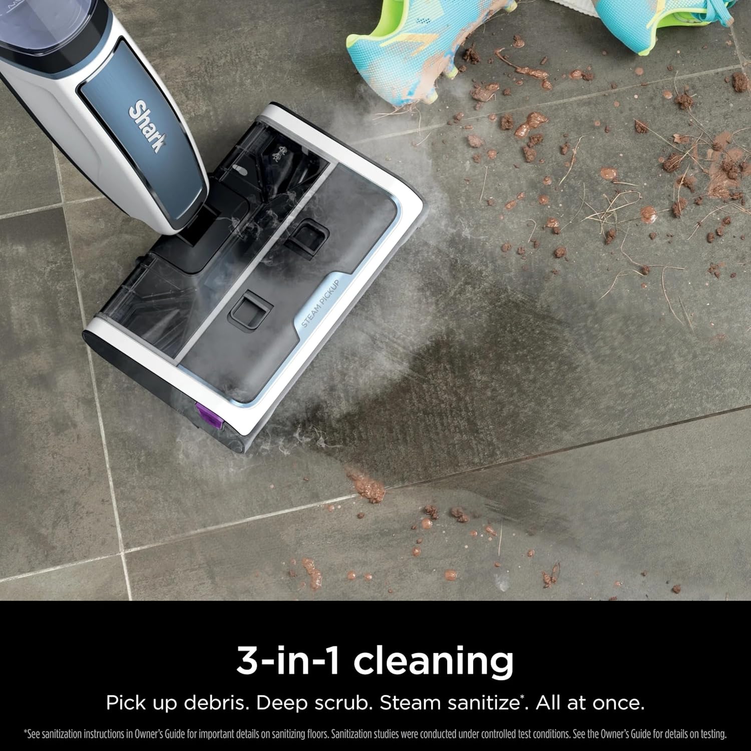 Shark SD200 Steam Pickup 3-in-1 Steam Mop Picks Up Debris
