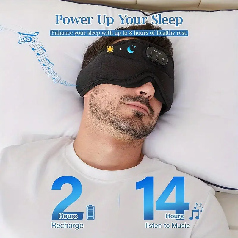 [38 Kinds Of White Noise]Upgrade Sleep Mask Wireless Earphones 2-in-1 -- 3D Deepening Eye Sockets